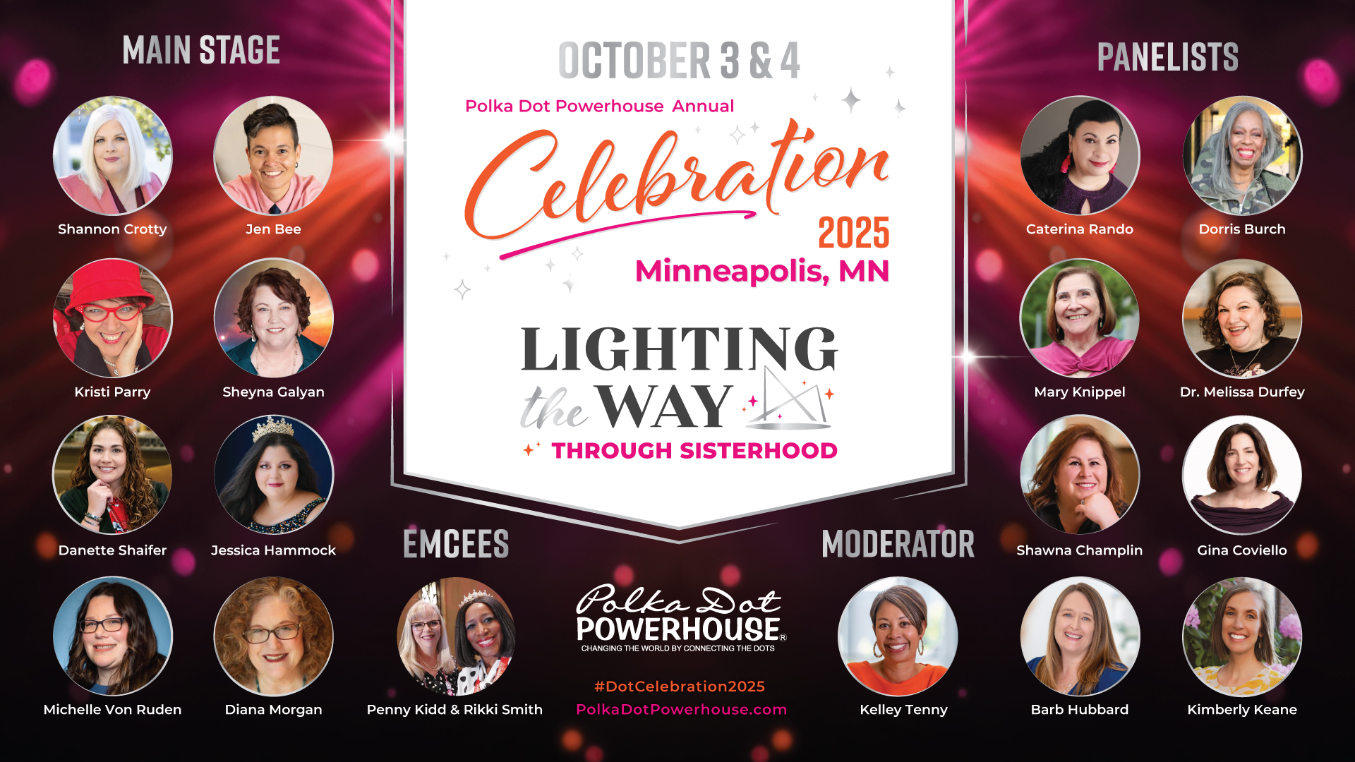 Celebration 2025 Emcees, Speakers, and Panelists
