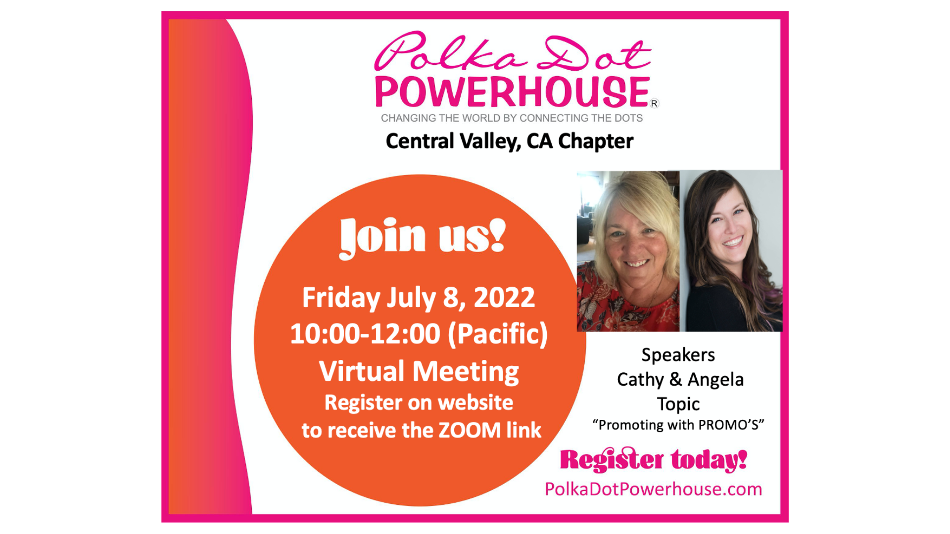 Central Valley, CA Virtual Zoom Meeting July 8, 2022 (1000 AM Pacific