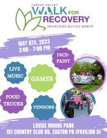 FAMILY SOCIAL - Lehigh Valley Walk for Recovery IN-PERSON - Lehigh Valley 5/6/2023 3PM EST