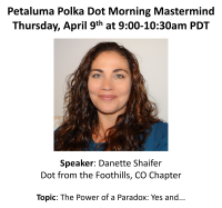 Petaluma Polka Dot Powerhouse Morning Mastermind at 9am PST featuring Danette Shaifer