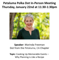 Petaluma In-Person Afternoon Connect at 11:30am PST: Featuring Marinda Freeman