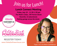 Placer County, CA Lunch Connect Meeting In Person July 18th (3rd Friday 11:30-1:30 PDT)