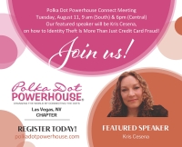 Las Vegas Chapter August in-person evening meeting featuring Kris Cesena - Identity Theft is more than just credit card fraud
