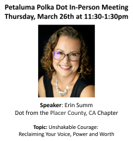 March In Person Meeting featuring speaker, Erin Summ 