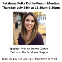 July 2025 Petaluma In-Person Afternoon Meeting featuring speaker Monica Brewer Goodell