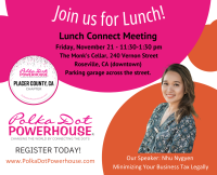 Placer County, CA Lunch Connect Meeting In Person Nov 21 (3rd Friday 11:30-1:30 PDT)
