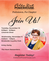 POTTSTOWN – Dinner Meeting - Tuesday November 10, 2026 - 6:30 PM ~  Kristy Darby