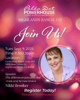 Highlands Ranch Tues Sept 9 2025 | In Person Connect | 11.30am -1.30pm MST | Bring a lunch